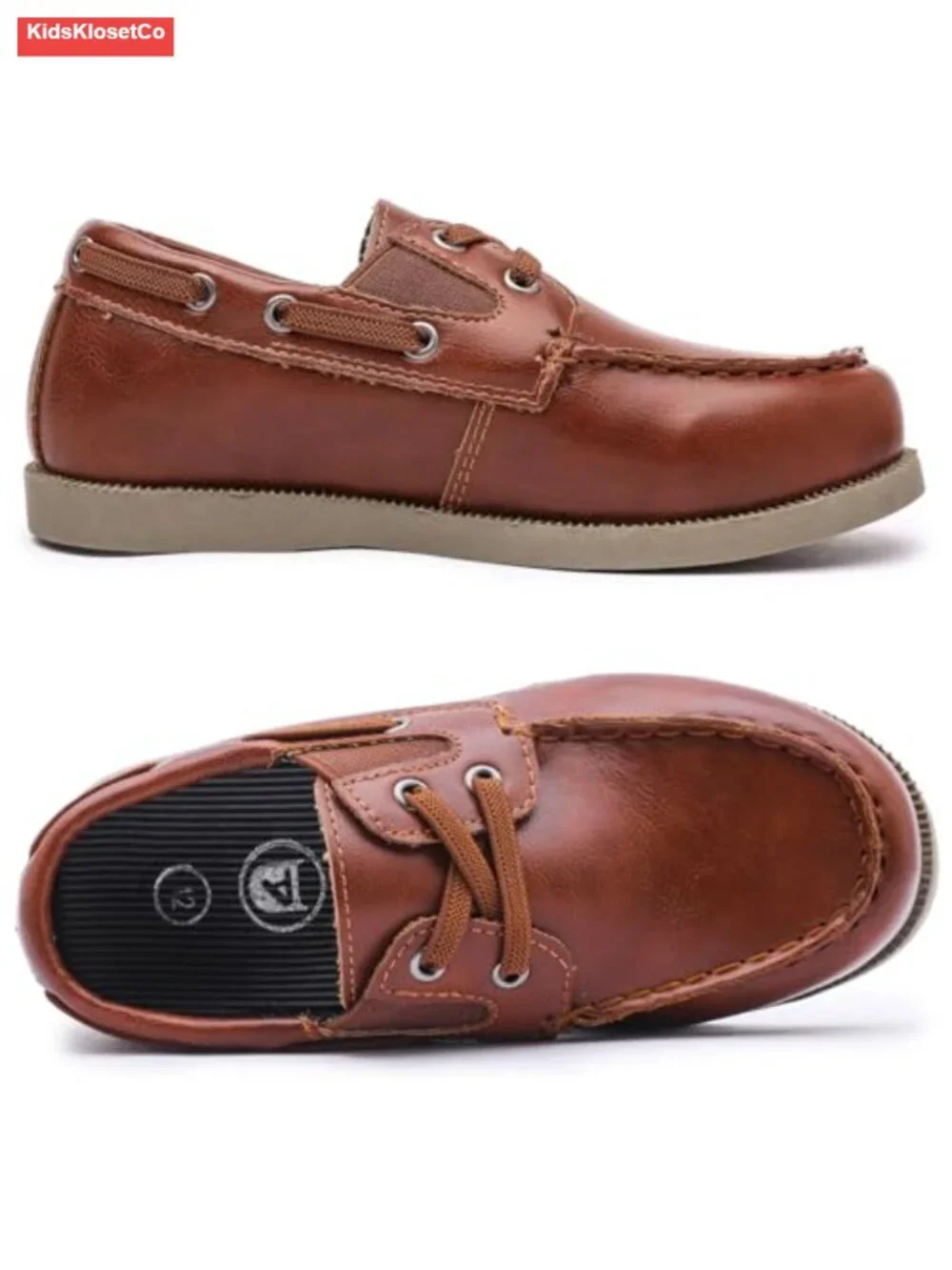 Boys Girls Faux Leather Slip On Loafers Dress Shoes Kids Moccasin